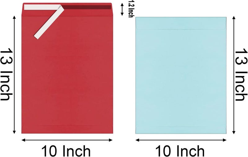 Mxinxiu 20 Pcs 10x13 inches Colored Catalog Envelopes self seal 28lb Colorful Printable Kraft Ultra Strong Peel & Seal For Mailing, Storage And Organizing Acid Free - Image 2